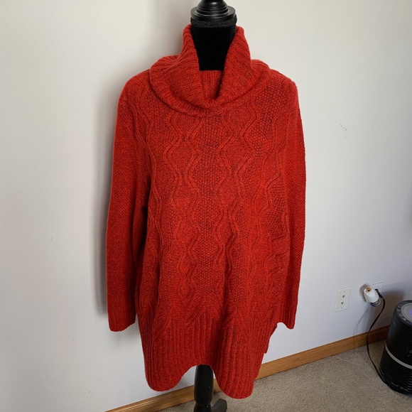 Sonoma Sweaters - SONOMA RED COWL NECK SQUIGGLE SWEATER NWT